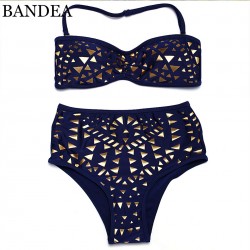 2016 sexy Push Up swimwear golden Print bikini brazilian swimsuit High Waist bathing suit Women swimsuit maillot de bain