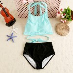 2017 Bikinis Women Swimwear High Waist Swimsuit Red Sexy Swimwear Push Up Crop Top High Neck Bikini Set Retro Bathing Suit Swim