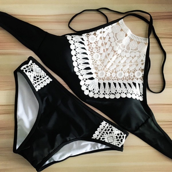 2017 European American Style Women Swimsuit Bathing Suit Set Sexy Hollow Out Summer Beach Push Up Bikini Set Swimwear drop shipp