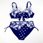 2017 Latest Plus Size Bikini Swimwear Women Sexy Beach Low Waist Vintage Girls Party Swimsuit Floral Center Bow Print Bikinis