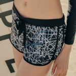 2017 Long Sleeve Women Swimwear 3 Pieces Sexy Bandage Swimsuit Black Padded bra Boxer Underwear Bathing Suit