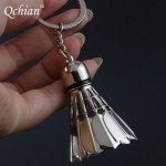 2017 New Arrival Sports Badminton Ball Stainless Steel Metal Keychain Key Chains Ring Holder for Men Women Gift