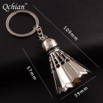 2017 New Arrival Sports Badminton Ball Stainless Steel Metal Keychain Key Chains Ring Holder for Men Women Gift