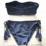 2017 New Hot Women Black White Summer Sexy Swim Wear Solid Swimwear Bikini Brazilian Bandeau Beachwear Lace Push Up Bathing Suit