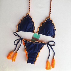 2017 New Sexy Bikinis Bathing Suit Women Swimsuit High Neck Bikini Set Geometric Printing Swimwear Brazilian Bandage Biquini D73