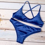 2017 New Sexy Bikinis Set Swim Women's Swimsuits Velvet Biquinis Bathing Suit Bandage Halter Swimwear Female Two-Piece Suits