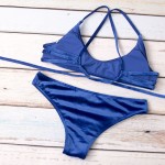 2017 New Sexy Bikinis Set Swim Women's Swimsuits Velvet Biquinis Bathing Suit Bandage Halter Swimwear Female Two-Piece Suits
