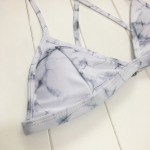 2017 New Vertvie Women Sexy Bikinis Set Double Marble Pattern Wire Free Bikinis Set Female Clothes Fitted Summer Beach Swimming