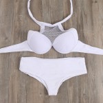 2017 Push Up Women Bikini Set Swimwear White Bathing Suit Lace Bra Plus Size High Waist Swimsuit Biquini Maillot De Bain E577