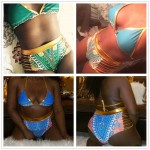 2017 S - 3XL African women plus size swimwear large size two pieces swimsuit high waist bikini set Female bathing suit swim V400