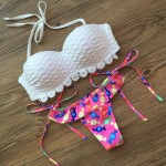 2017 Sexy Push Up Swimwear Bikini Women Set Bandage Swimwear Padded Bra Beach Bikinis Swimsuit