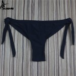 2017 Sexy Solid Thong Bikini Brazilian Cut Swimwear Women Bottom Adjustable Briefs Swimsuit Panties Underwear Thong Bathing Suit