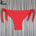 2017 Sexy Solid Thong Bikini Brazilian Cut Swimwear Women Bottom Adjustable Briefs Swimsuit Panties Underwear Thong Bathing Suit