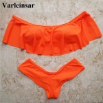 2017 Sexy ruffle flounce bikini set two pieces swimsuit female swimwear swim wear swim suit for women bathing suit Biquini V14R