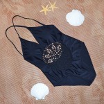 2017 new conjoined jumpsuit sexy crochet triangle Strap Deep v bikinis women push up monokini swimwear swimsuit bathing suit