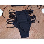 2017 newest Halter top push up high waist bikini set Hollow triangle sexy swimwears women strappy Bandage swimsuit bathing suit