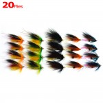 [20PCS] Assorted Color Salmon Steelhead Fly Fishing Tube Flies Combo Sea Bass Teasers