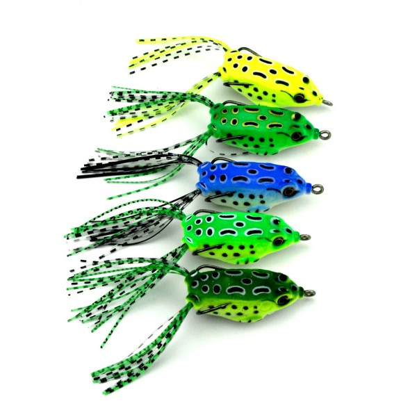 20pcs soft plastic fishing lures frog lure with treble hooks top water ray 5CM 8G artificial fish tackle