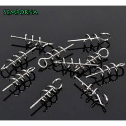20pcs/lot Assist Soft Baits Hook Soft Lures Pin Spring Fixed Lock Fishing Screw Dagger Fishing Tools