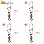 210pcs Rolling Fishing Swivel With Nice Snap Brass With Black Nickle Rolling Swivels Hard Fishing Lures Connector Set With Box