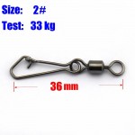25Pcs Fishing Swivels MS+QL Interlock Rolling Swivel With Hooked Snap Fish Hook Connector Stainless Steel 