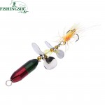 2PCS/ Lot Long Casting Spinner Bait Metal Fishing Lure w/ Double Tail Propeller Trout Carp Catfish Artificial Ice Fishing Lures