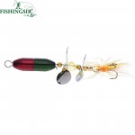 2PCS/ Lot Long Casting Spinner Bait Metal Fishing Lure w/ Double Tail Propeller Trout Carp Catfish Artificial Ice Fishing Lures