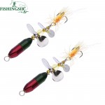 2PCS/ Lot Long Casting Spinner Bait Metal Fishing Lure w/ Double Tail Propeller Trout Carp Catfish Artificial Ice Fishing Lures