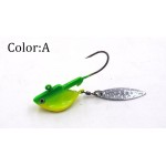 2pcs/pack  7g/10/14g/21g Fishing Jig Head Hooks With Spinner  Metal Spoon Fish Hook Soft bait hook Fishing Tackle Lead Head Lure