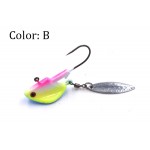 2pcs/pack  7g/10/14g/21g Fishing Jig Head Hooks With Spinner  Metal Spoon Fish Hook Soft bait hook Fishing Tackle Lead Head Lure