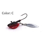 2pcs/pack  7g/10/14g/21g Fishing Jig Head Hooks With Spinner  Metal Spoon Fish Hook Soft bait hook Fishing Tackle Lead Head Lure
