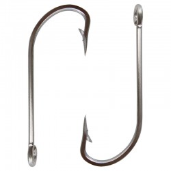 30pcs 34007 Stainless Steel Fishing Hooks White Big Extra Long Shank Fishing Hook Size 1/0 2/0 3/0 4/0 5/0 6/0 7/0 8/0 9/0 10/0