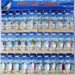 30pcs/lot Fishing Lure Mixed Color With Hooks Diving Depth Metal Slice Lures Hard Baits Fishing Tackle Fishing Lures