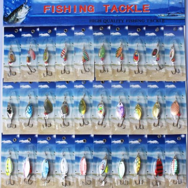 30pcs/lot Fishing Lure Mixed Color With Hooks Diving Depth Metal Slice Lures Hard Baits Fishing Tackle Fishing Lures