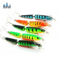 3D Eyes Lifelike Fishing Lure 10.5cm/14g/pcs Floating Lures Hard Bait 5pcs/lot Multi-corlors 2 Sections Fishing Tackle