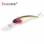 3PCS/Lot SEALURER Fishing Lure Big Float Minnow Artificial Plastic Deep Diver Hard Lures 3D Eyes Crankbait with 2 Treble Hooks