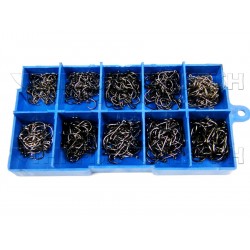 500 pcs #3~12 Black Fishing Hooks In Plastic Box Fresh water FishhooK