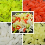 50PCS 2cm 0.4g fishing lure maggot Grub Soft Lure Baits smell Worms mixed color Fishing Lures Fishy Smell Pesca Soft