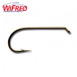 [50PCS] Sharp Fly Tying Round Bend Dry Fly Hook Brass Color Size 12 14 16 18 20 Standard