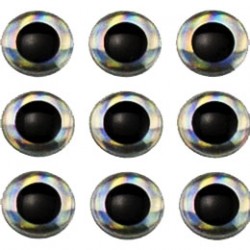 50pcs Sliver 3D Fishing Lure Eyes for Unpainted Crankbaits Lure Bodies, Size 4.0 4.5 5.0 5.5 6.0 6.5 7.5 8.0mm Tackle Craft