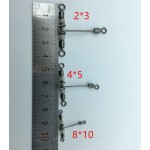 5pcs 3 way luminous T-shape cross-line rolling swivel with pearl beads fishing swivels fishhooks fishing connector