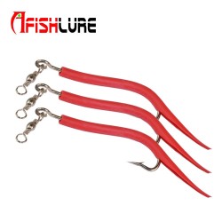 5pcs/lot Afishlure Soft Tube Bait 65mm/85mm Plastic Soft Eel Lure Sea Fishing Lure Green/Red Artificial Lure Sea Fishing