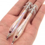 5pcs/lot Luminous Squid Hook Umbrella Wood Shrimp Luminated Sea Fishing Fluorescent Squid Cuttlefish Sleeve Jig Fishing Lure