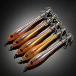 5pcs/lot Luminous Squid Hook Umbrella Wood Shrimp Luminated Sea Fishing Fluorescent Squid Cuttlefish Sleeve Jig Fishing Lure