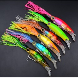 6 PCS Big Size Hard Fishing Lure Fish Bait 24cm/40g Fishing Tackle 6 Color Available Squid Lure Fishing Bait