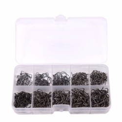 600 Pcs/Lot 3# -12# Carbon Steel Fishing Hook Fishhooks Durable Pesca Jig Head Fishing Hooks with Hole Carp Fishing Tackle Box