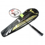 8008 Carbon Fiber Badminton Rackets Fast Speed Battledore Racquet with Carry Bag Black