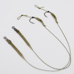 8pcs Hirisi Carp Fishing Hook Link Ready Made Hair Combi Rig Teflon Hook Ready Tied