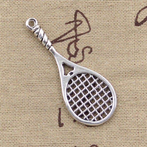 99Cents 3pcs Charms badminton tennis racket 48*19mm Antique Making pendant fit,Vintage Tibetan Silver,DIY bracelet necklace