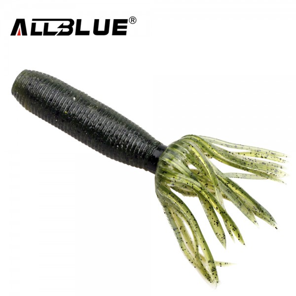 ALLBLUE 4pcs/lot Fat Beard Tube Bait 10g/pc 10cm Fishy Smell Soft Lure Bulkier Heavy Lures Tubez Grub Fishing Tackle